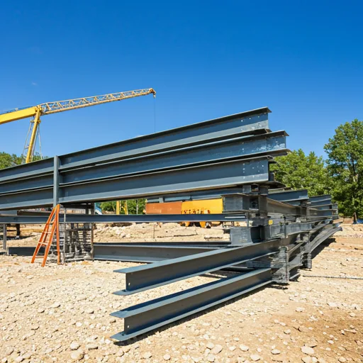 Steel beam construction frame